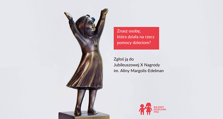 Ruszył nabór zgłoszeń do Jubileuszowej  X Nagrody im. Aliny Margolis-Edelman