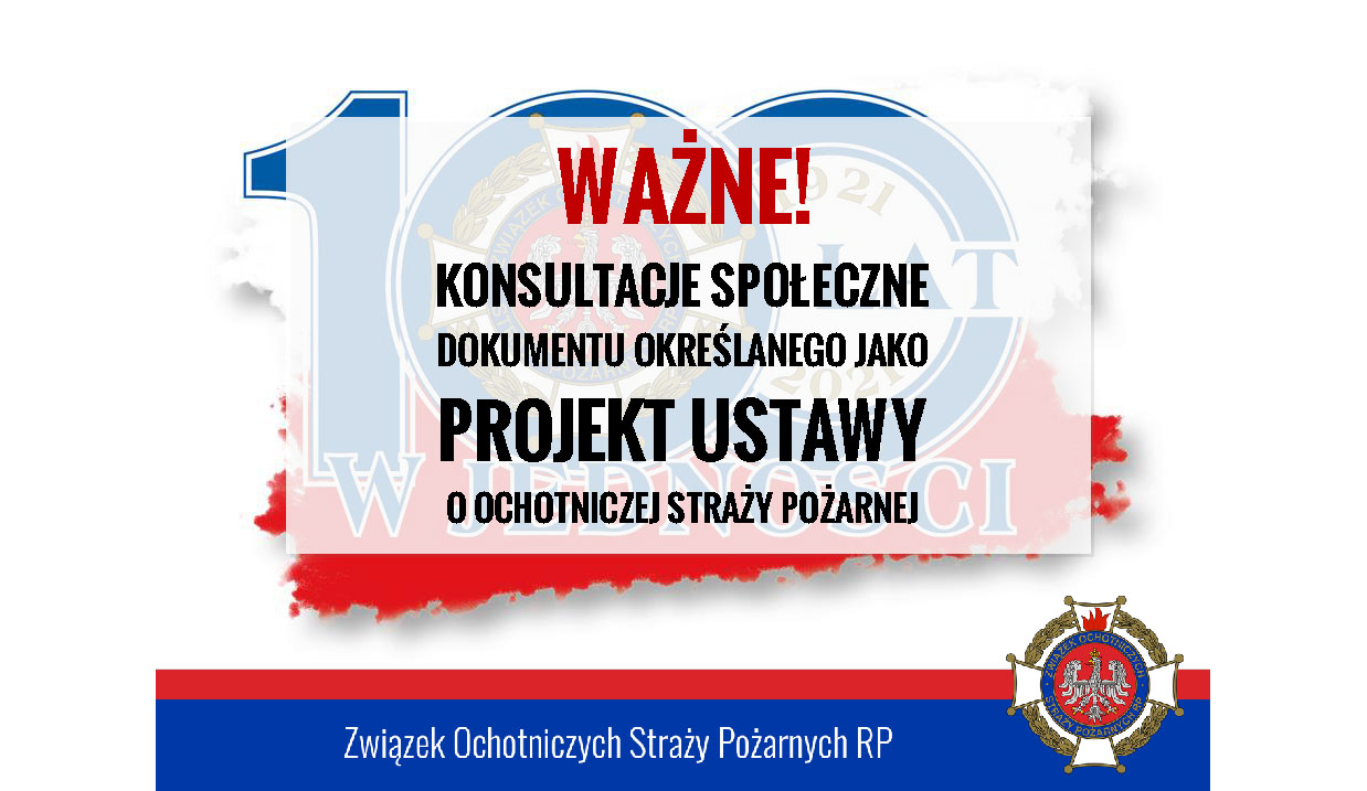 Konsultacje społeczne dokumentu określanego jako projekt ustawy o ochotniczej straży pożarnej