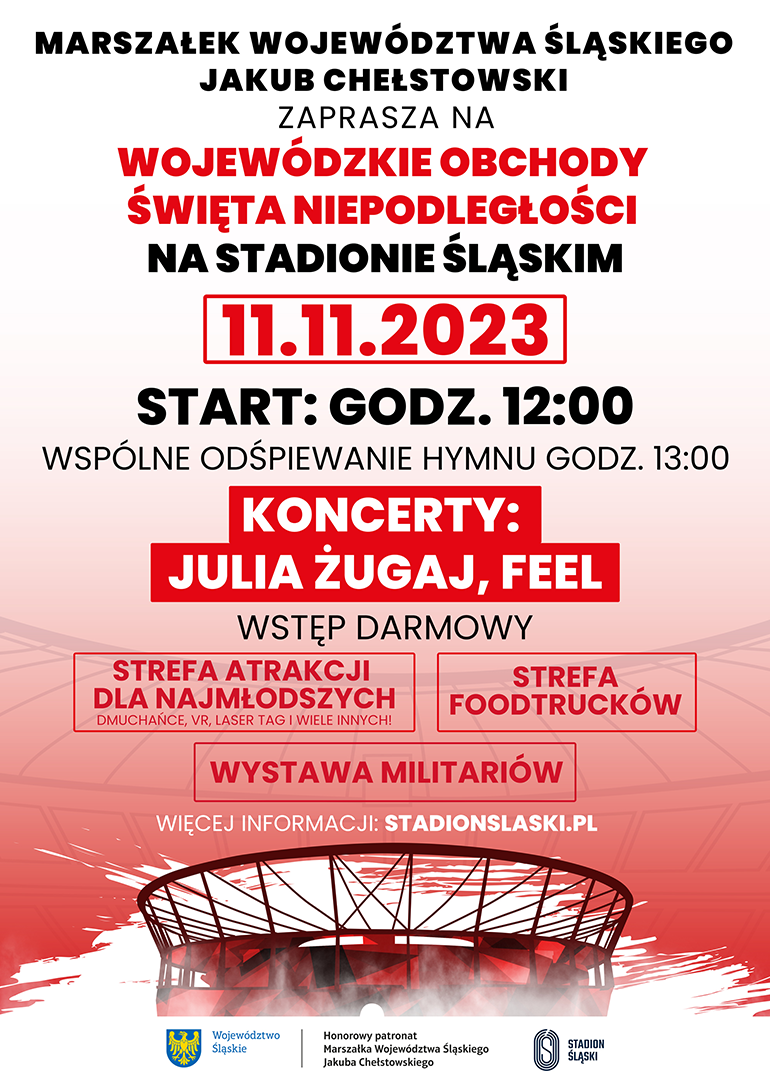 11 listopada na Stadionie Śląskim odbędą się Wojewódzkie Obchody Święta Niepodległości 11 listopada na Stadionie Śląskim odbędą się Wojewódzkie Obchody Święta Niepodległości
