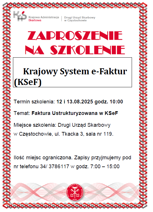 Kolejne szkolenie dla przedsiębiorców z KSeF
