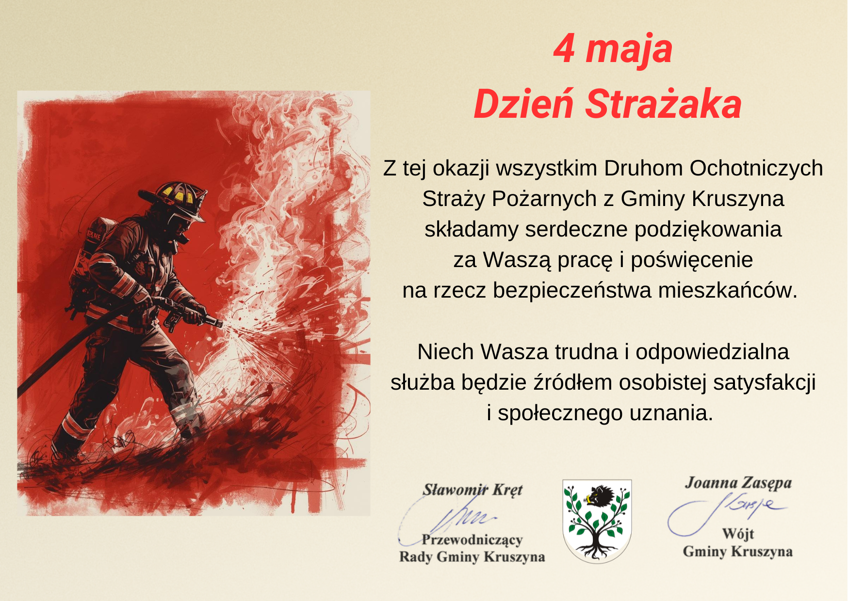 Życzenia z okazji Dnia Strażaka